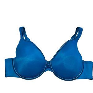 Vanity Fair 40C Royal Blue Satin Bra 75335 Body Caress Full Coverage Bra